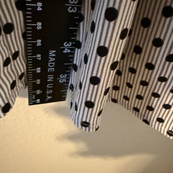 Motherhood Maternity Dress Black White Polka Dot Stripe Short Sleeve Size S - Picture 8 of 9